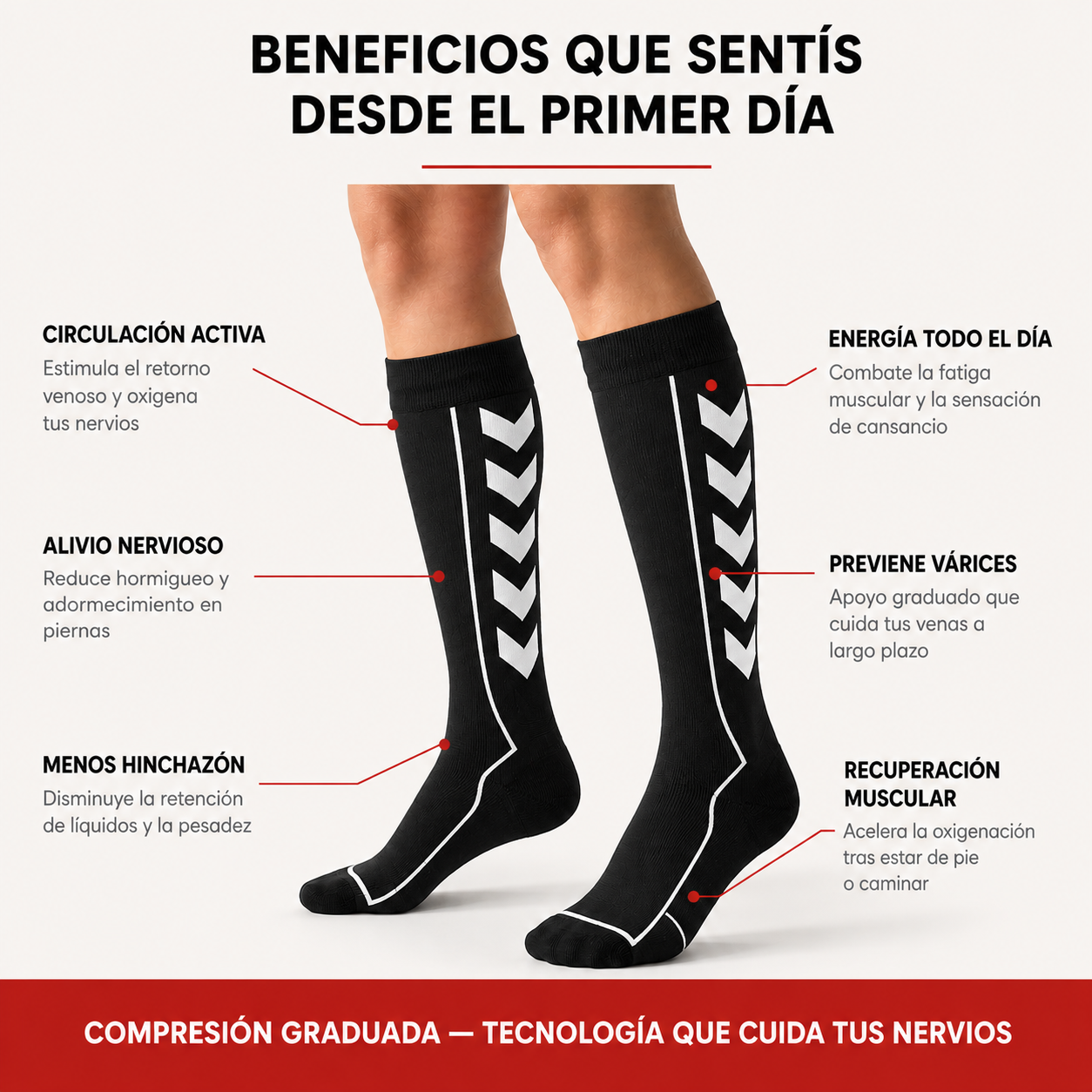 Medias de Compresión Graduada — Alivio para Piernas Cansadas y Mejor Circulación