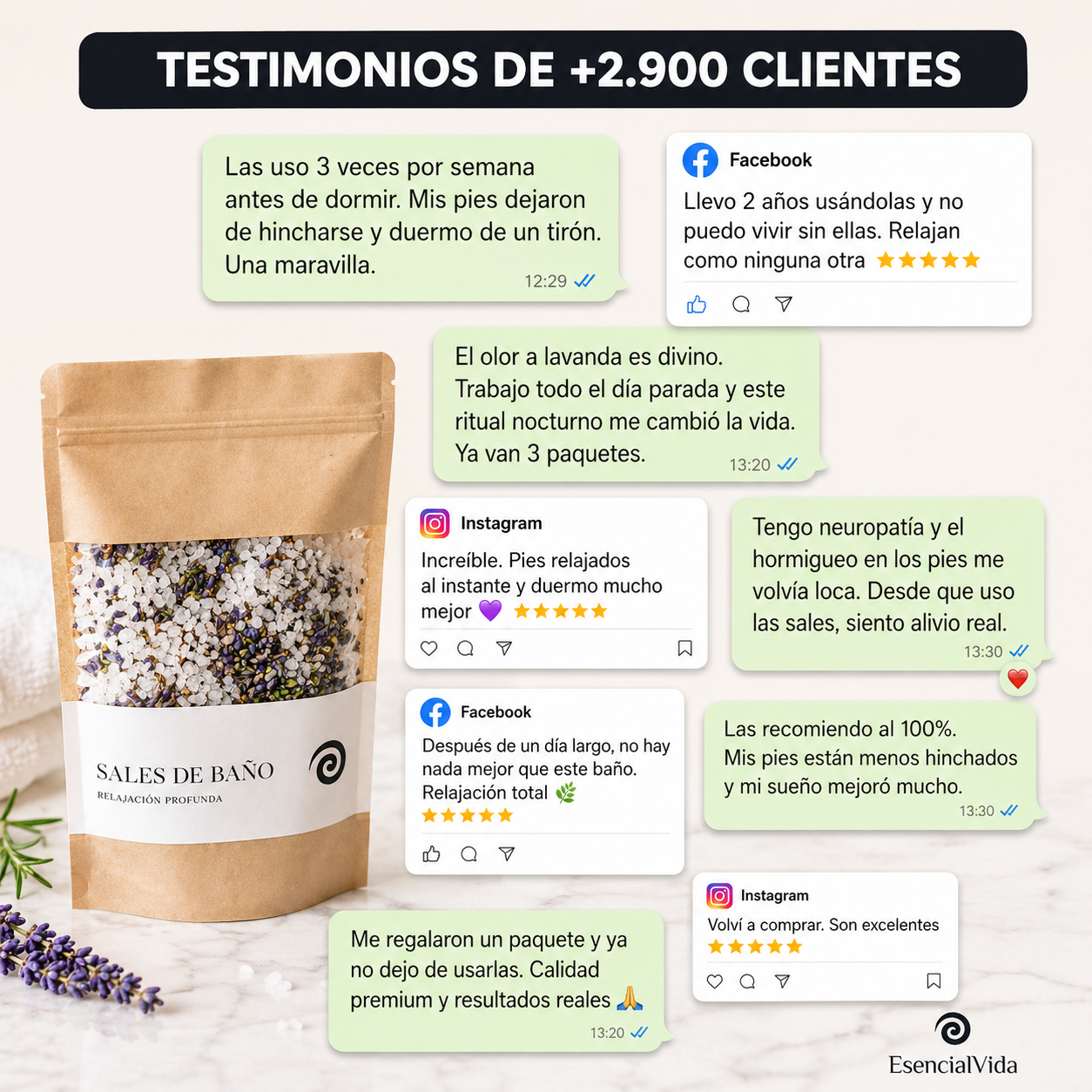Sales de Baño Alivio Profundo — Ritual Nocturno para Pies y Piernas