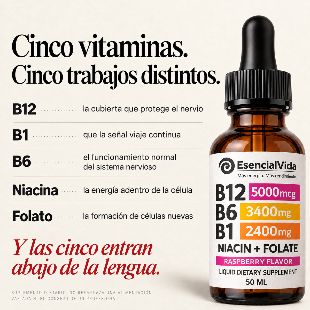 Llevás 6, Pagás 3 — Fórmula B Complejo B12 B6 B1 Sublingual