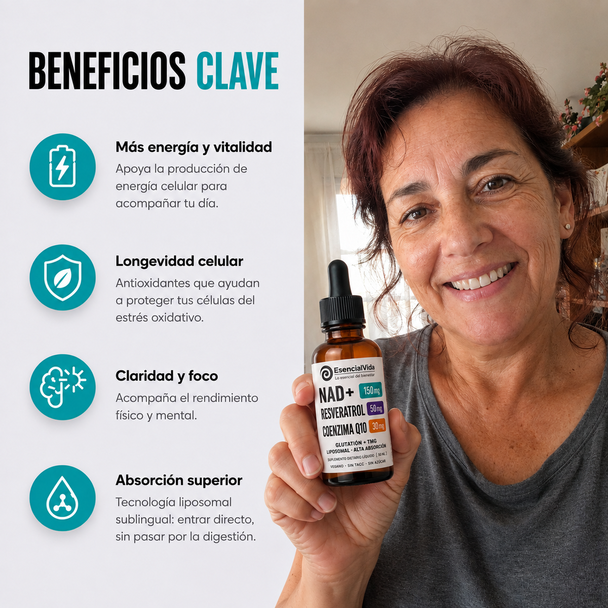 NAD+ Liposomal — Energía Celular y Longevidad