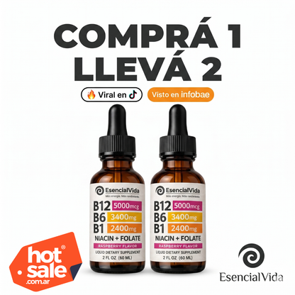 Fórmula B - Complejo B12 B6 B1 Sublingual para Sistema nervioso y Energia